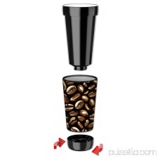 Mugzie 12-Ounce Low Ball Tumbler Drink Cup with Removable Insulated Wetsuit Cover - Coffee Beans